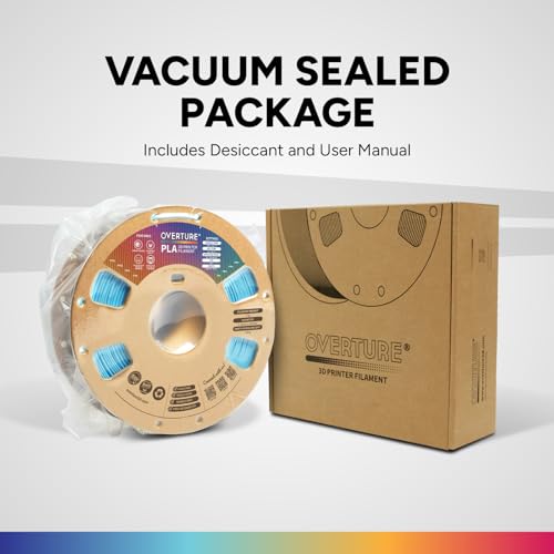 OVERTURE PLA Filament 1.75mm, Neatly Wound 3D Printer Filament 1kg Spool (2.2lbs), Dimensional Accuracy +/- 0.02 mm, Fit Most FDM 3D Printers (Light Blue)