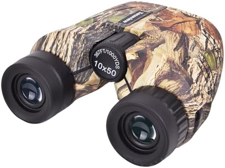 10x50 Compact Binoculars for Adults - Long Distance View, High Powered Binoculars with Travel Case - Lightweight, Large Eyepiece, Water & Fog Proof - Hunting, Bird Watching, Cruise