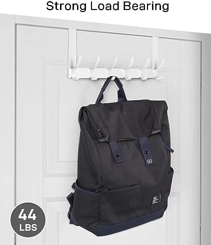 Over The Door Hooks, Door Hanger Hooks for Hanging, Over The Doors Towel Racks for Bathroom with 10 Coat Hook, Coat Rack Bathroom Accessories(2 Pack, Silver)