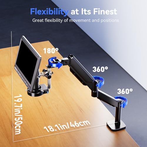 TOMLOV DM702 Flex-S 10.1" Digital Microscope with Soldering Helping Hands Station, Adults Coin Magnifying Glass with Flexible Boom Arm & Ring Light, USB Magnifier with Screen for Electronics Repair