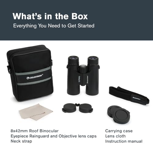 Celestron - Outland X 8x42 Binoculars – Ideal for Birding and Outdoors – 42mm Objective Lenses – Wide 7° Field of View – BaK-4 Prisms – Multi-Coated – Waterproof and Fogproof