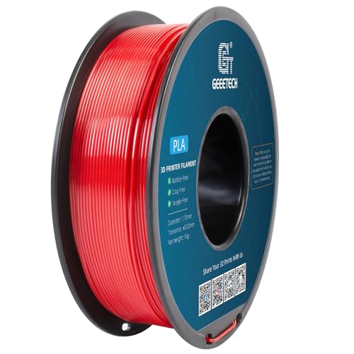 Geeetech Red PLA Filament 1.75mm 1KG, 3D Printer Filament Dimensional Accuracy +/- 0.02mm, 1kg per Spool(2.2lbs) 3D Printing Filament Fits for Most FDM 3D Printers