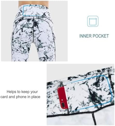 THE GYM PEOPLE Thick High Waist Yoga Pants with Pockets, Tummy Control Workout Running Yoga Leggings for Women