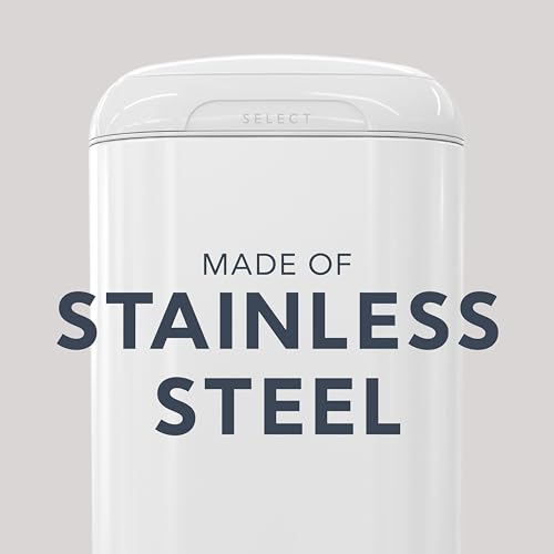 Diaper Genie Select Pail is Made of Durable Stainless Steel and Includes 1 Starter Square Refill That can Hold up to 165 Newborn-Sized Diapers.