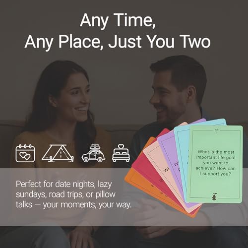 Deeper Connection, Couples Conversation Cards with 150 Deep Questions to Build Intimate Connection & Trust, Relationship Card Game for Date Nights, Wedding, and Anniversary Gifts