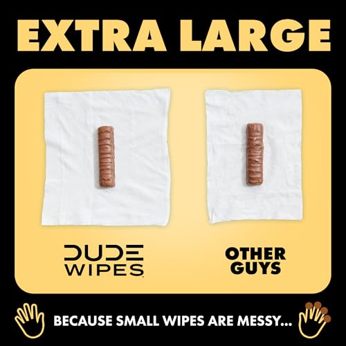 DUDE Wipes - Flushable Wipes - 6 Pack, 288 Wipes - Shea BUTTer Smooth Extra-Large Adult Wet Wipes - Vitamin-E & Aloe - Septic and Sewer Safe