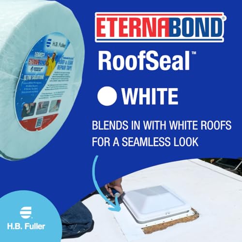 EternaBond RoofSeal White 12" x50' MicroSealant UV Stable RV Roof Seal Repair Tape | 35 mil Total Thickness - EB-RW120-50R - One-Step Durable, Waterproof and Airtight Sealant