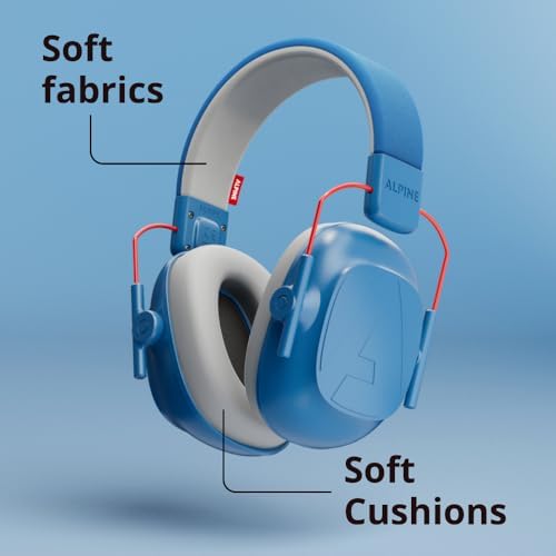 Alpine Muffy Kids - Hearing Protection - CE & ANSI Certified - Adjustable for Ages 3-16 years - Noise Cancelling Headphones - 25dB Sound Reduction Ideal for Protection and Concentration Aid - Blue