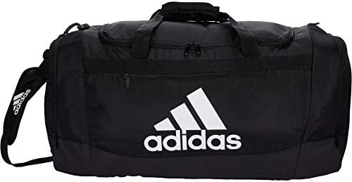 adidas Unisex Defender 4.0 Gym Duffel Bag for Men and Women, Black/White, Large (110L)