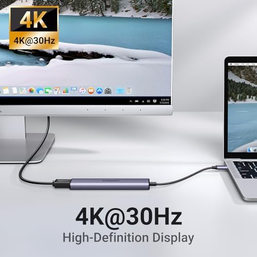 UGREEN Revodok 105 USB C Hub 5 in 1 Multiport Adapter 4K HDMI, 100W Power Delivery, 3 USB-A Data Ports, USB C Dongle for MacBook Pro/Air, iPad Pro, iMac, iPhone 15 Pro/Pro Max, XPS, Thinkpad