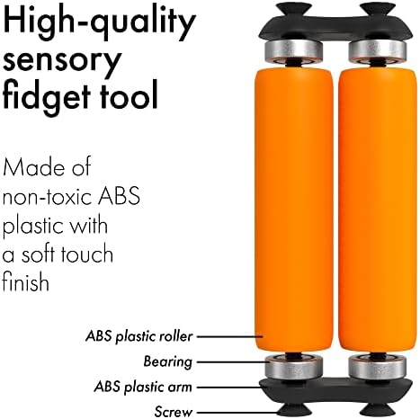 ONO Roller - Handheld Fidget Toy for Adults | Help Relieve Stress, Anxiety, Tension | Promotes Focus, Clarity | Compact, Portable Design (Junior Size/ABS Plastic, Orange)