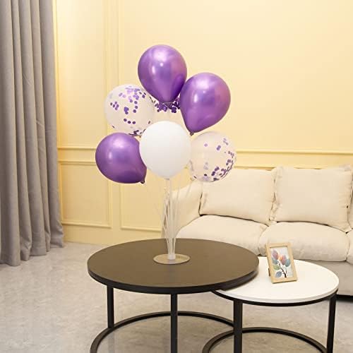 Purple Balloon Stand Centerpiece Table Decorations for Birthday Bridal Shower Wedding Engagement Mother's Day Graduation Halloween Party Decorations(Purple set4)
