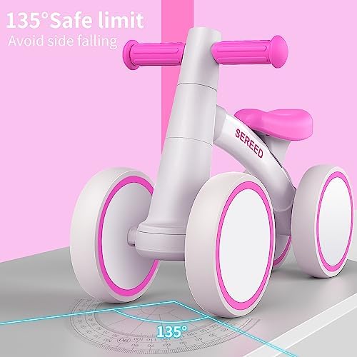 SEREED Baby Balance Bike for 1 Year Old Boys Girls 12-24 Month Toddler Balance Bike, 4 Wheels Toddler First Bike, First Birthday Gifts