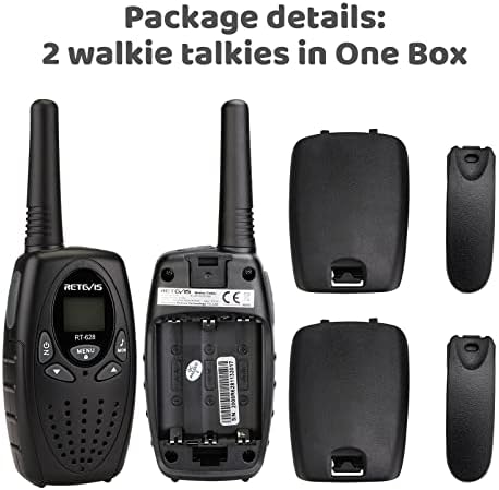 Retevis RT628 Walkie Talkies for Kids,Walky Talky,Key Lock,VOX Crystal Voice,Easy to Use, Christmas Gifts for Boys Girls Kids(Black,2 Pack)