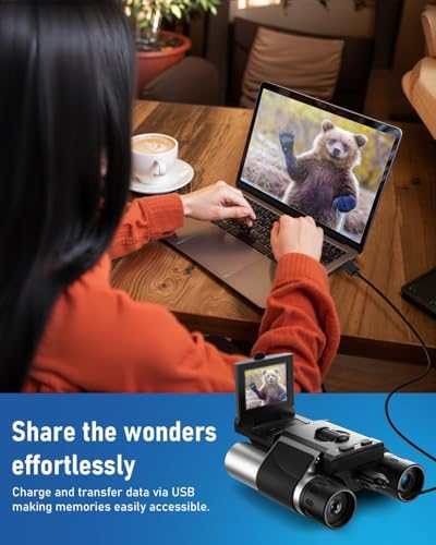 Digital Binoculars with Camera - 8X Digital Zoom, 2" LCD Display 40MP Camera 2.5K Videos Ideal for Concerts, Bird Watching, and Outdoor Adventures with 32GB SD Card - D551