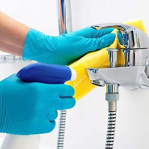 Basic Medical Blue Nitrile Exam Gloves, Latex-Free & Powder-Free Food-Safe House Cleaning Disposable Glove (1000 Pcs)
