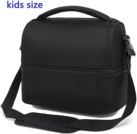 FlowFly Double Decker Cooler Insulated Lunch Bag Large Tote for Boys, Girls, Men, Women, With Adjustable Strap,Black