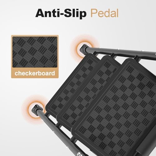 HBTower 3 Step Ladder, 3 Step Stool for Adults, 3 Step Ladder Folding Step Stool with Cushioned Handle Step Ladder with Wide Pedal Ergonomic Design,Black