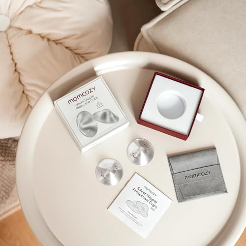 Momcozy 999 Silver Nursing Cups Original Perforated Breathable Design, 999 Silver Nipple Cover for Breastfeeding Essential,Nipple Shield for Nursing Newborn, Metal Nipple Shields, Regular Size