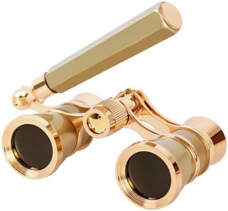 Opera Glasses Binoculars, Theatre Binoculars, 3X25, Metal Material, Vintage and Refined, with Adjustable Handle for Adults Kids Women in Musical Concert Cinema.