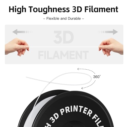 Geeetech 3D Printer Filament, PLA Filament 1.75mm Bundle 2kg for 3D Printer,Dimensional Accuracy +/- 0.02 mm (White 2-Pack)