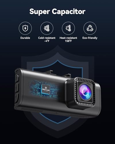 REDTIGER 4K Dash Cam Front and Rear, STARVIS 2 Sensor, Touch Screen 3.18", 128GB Card Included, Voice Control, 5.8GHz WiFi Car Dash Camera, GPS, Night Vision, Emergency Lock, Parking Mode (F7N Touch)