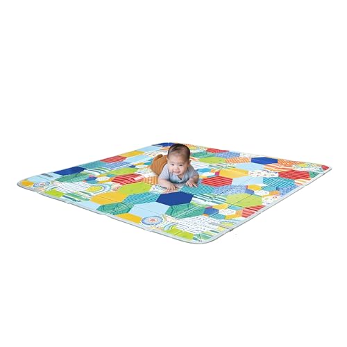 Infantino Foldable Soft Foam Play Mat, Baby Play Mat for Tummy Time & Floor Play, Lightweight, Easy to Store, Wipeable, Multicolor