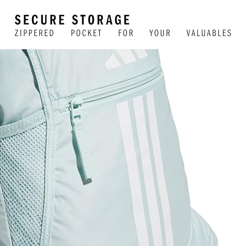 adidas Alliance Sackpack, Drawstring Backpack, Lightweight Small Gym Bag for Women and Men, Halo Mint Green/White, One Size