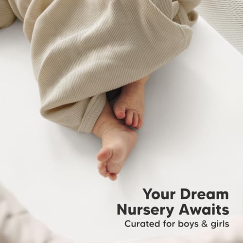 2-Pack Organic Bassinet Sheets for Girls, Boys - 100% Cotton Bassinet Mattress Sheets Compatible with Halo Bassinest Swivel Sleeper,Graco,Baby Delight,Chicco,Unisex Fitted Bassinet Sheets(Soft White)