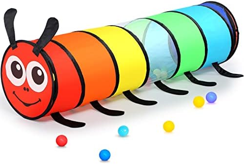 Moncoland Kids Play Tunnel for Toddlers, 6-ft Colorful Pop Up Crawl Through Tunnel Play Tent for Baby or Dog Cat, Collapsible Gift for Boy Girl Games Indoor Outdoor Toys