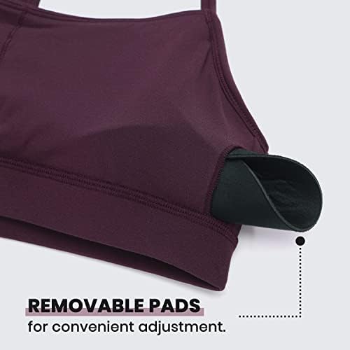 CRZ YOGA Butterluxe Womens Y Back Sports Bra - Padded Racerback Low Impact Spaghetti Thin Strap Workout Yoga Top