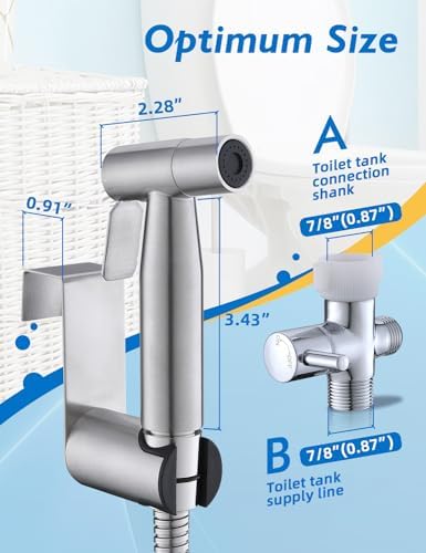 Handheld Bidet Sprayer for Toilet, Jet Sprayer for Toilet Muslim Shower, Adjustable Cloth Diaper Sprayer Bidets for Attachment Toilet with Bidet Hose for Feminine Wash