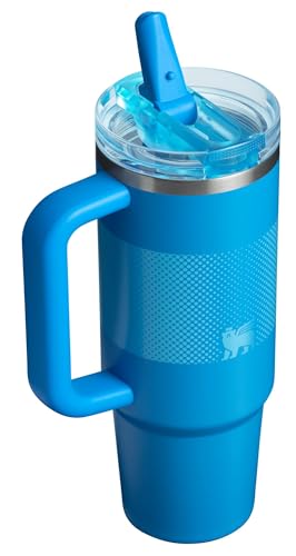 Stanley Quencher ProTour Flip Straw Tumbler with Leakproof Lid 30 oz | Built-In Straw and Handle | Cup Holder Compatible for Travel | Insulated Stainless Steel Cup | BPA-Free | Azure Fade