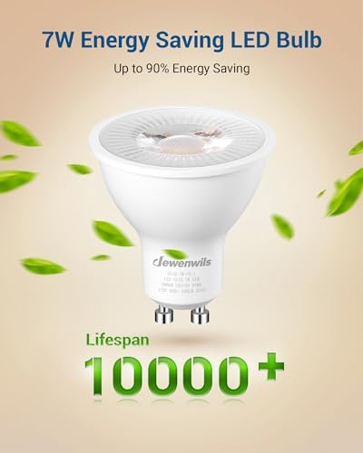 DEWENWILS 10-Pack GU10 LED Bulb Dimmable, 3000K Warm White GU10 Bulb Replacement for Track Lighting, 500LM, 7W(50W Equivalent) LED Light Bulb for Kitchen, Range Hood, Living Room, Bedroom, UL Listed