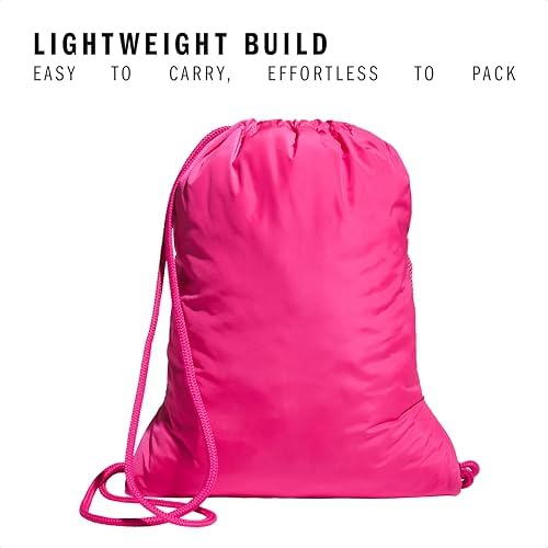 adidas Alliance Sackpack, Drawstring Backpack, Lightweight Small Gym Bag for Women and Men, Team Shock Pink 2/White, One Size