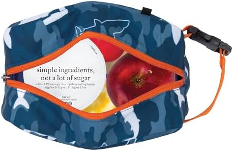 PackIt Freezable Snack Box, Camo Shark, Built with ECOFREEZE Technology, Collapsible, Reusable, Zip Closure with Buckle Handle, Great for Fresh Snacks on the go