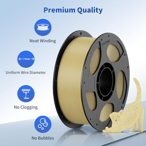 ANYCUBIC PLA 3D Printer Filament, 3D Printing PLA Filament 1.75mm Dimensional Accuracy +/- 0.02mm, 1KG Reusable Spool (2.2 lbs), Beige