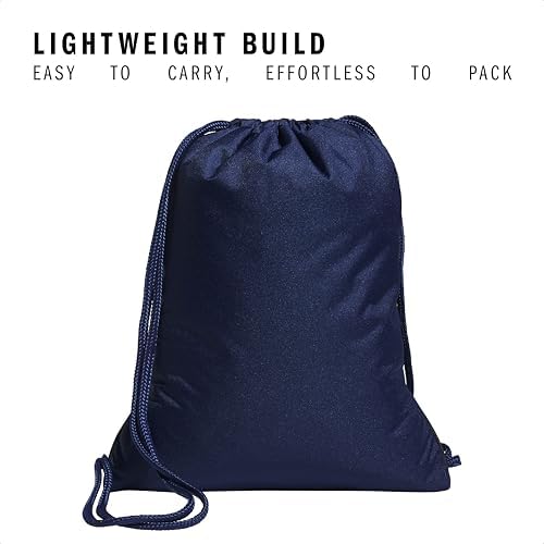 adidas Alliance Sackpack, Drawstring Backpack, Lightweight Small Gym Bag for Women and Men, Dark Blue/Rose Gold, One Size