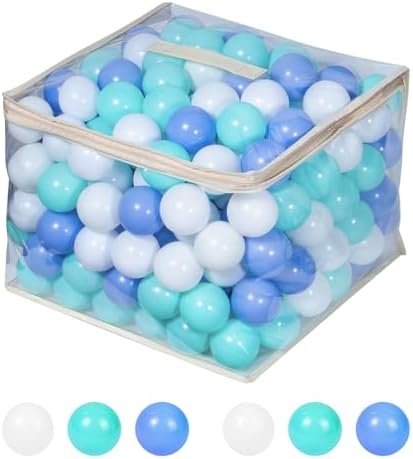 MoonxHome Ball Pit Balls for Toddlers, BPA Free Crush Proof Plastic Toy Balls for Ball Pit, Children's Pool Water Toys, Macaron Ocean Balls for Play Tent 2.15 Inch Pack of 100…