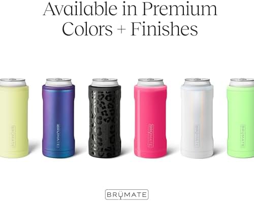 BrüMate Hopsulator Slim Can Cooler Insulated for 12oz Slim Cans | Skinny Can Insulated Stainless Steel Drink Holder for Hard Seltzer, Beer, Soda, and Energy Drinks (Nightfall Blue)