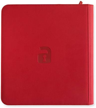 Vault X 12 XL Pocket Trading Card Zip Binder - 624 cards, Premium Exo-Tec Album Material, 26 Side-Loading Pages, Folder for Collectible Card Games, Sports, TCG (Red)