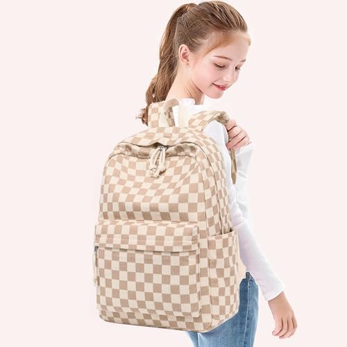 School Backpack for Teen Girls Bookbags Elementary High School Corduroy Laptop Bags Women Travel Daypacks