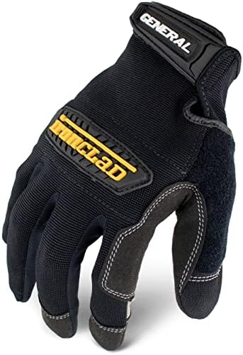 Ironclad General Utility Work Gloves GUG, All-Purpose, Performance Fit, Durable, Machine Washable (1 Pair) Black