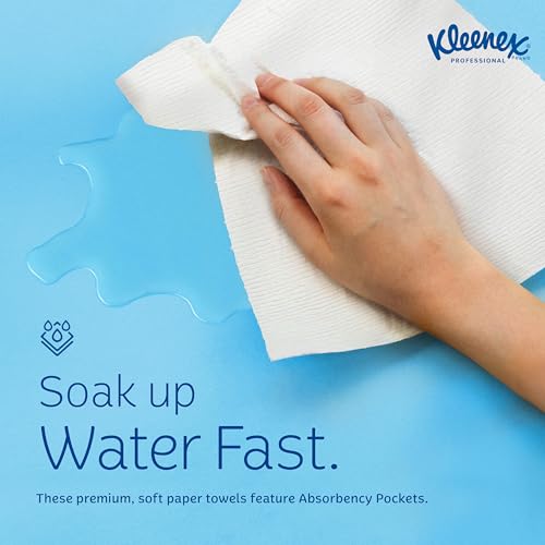 Kleenex Professional Universal Multifold Paper Towels, Bulk (01890), Absorbency Pockets, 9.2" x 9.4" Towel, White (150 Sheets/Pack, 16 Packs/Case, 2,400 Sheet Total)