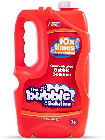 JOYIN 32 oz Bubble Solution Refills (Close to 1L/ 2.5 Gallon), Concentrated Solution for Bubble Machine, Wands, Blower, Easter (Red)