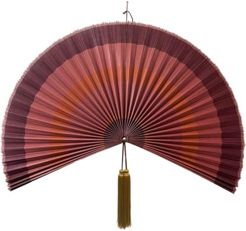 Fan Wall Decor,Japanese Wall Fan Decor,Large Bamboo Fan Wall Art For Boho Hanging Headboard,Decorative Folding Fan For Over Bed Decorations,Large Wall Dcor (Terracotta, 48inch)