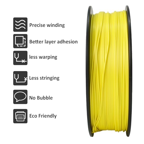 Geeetech Yellow PLA Filament 1.75mm, 3D Printer Filament Dimensional Accuracy +/- 0.03mm, Upgrade Tidy Winding Tangle-Free, 1kg Spool(2.2lbs) Fit Most FDM 3D Printers