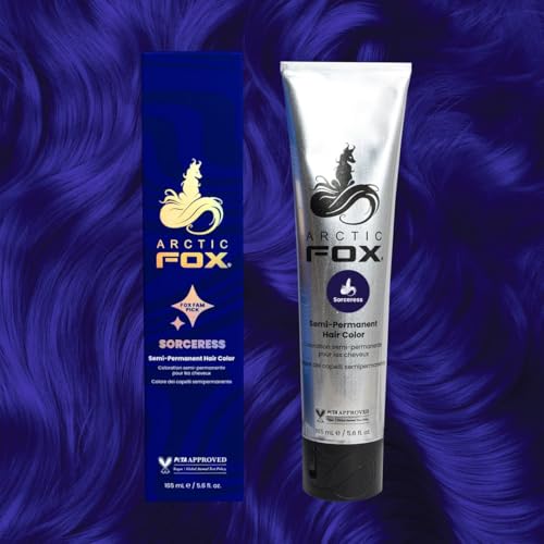 Arctic Fox Semi-Permanent Hair Color Dye, Vegan & Cruelty-Free, Ammonia-Free, Peroxide-Free, Conditioning, Midnight Blue, Sorceress, For All Hair Types, 5.6 Fl Oz (Pack of 2)