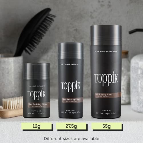 Toppik Hair Building Fibers, Fill In Fine or Thinning Hair Instantly Thicker, Fuller Looking Hair 9 Shades,4 size options