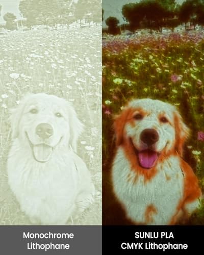 SUNLU CMYK Lithophane PLA+2.0 Filament Bundle, 4KG Upgrade PLA+ Filament 1.75mm, Tougher and Stronger, Dimensional Accuracy +/-0.02mm, 1KG per Spool, 4 Packs, 4KG Total, White+Magenta+Yellow+Cyan